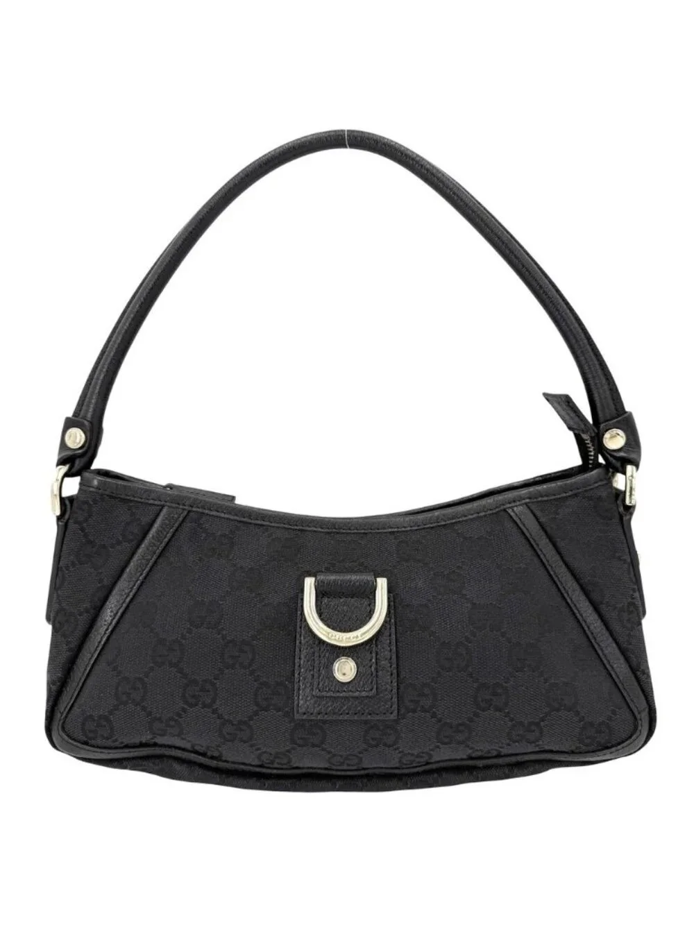 Gucci Handbag Abby GG Canvas Leather Black Gold